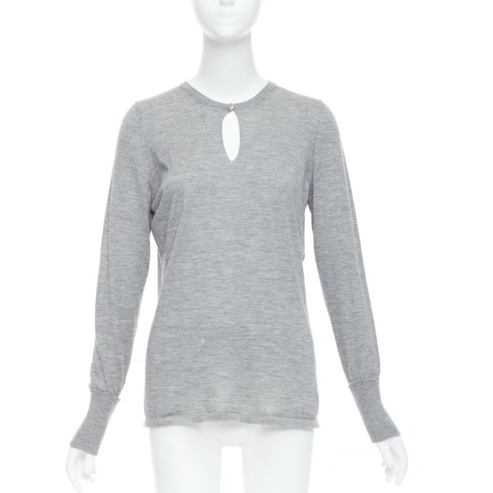 Chanel Cashmere Logo Keyhole Sweater